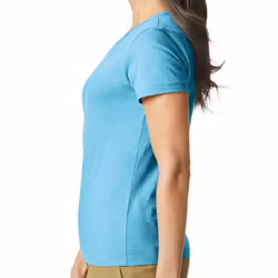 Gildan Womens/Ladies Softstyle Plain Ringspun Cotton Fitted T-Shirt - 8 UK, Sky Blue