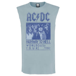 Amplified Unisex Adult Highway To Hell AC/DC Tank Top - L, Strange Blue