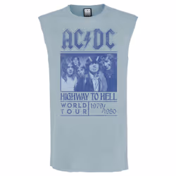 Amplified Unisex Adult Highway To Hell AC/DC Tank Top - M, Strange Blue