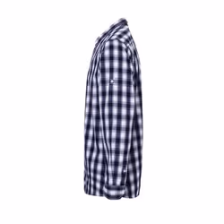 Premier Mens Mulligan Checked Cotton Long-Sleeved Shirt - L, White/Navy