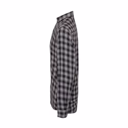 Premier Mens Mulligan Checked Cotton Long-Sleeved Shirt - XXL, Steel/Black