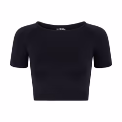 Silky Womens/Ladies Plain Active Crop Top - M, Black