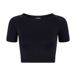 Silky Womens/Ladies Plain Active Crop Top - M, Black