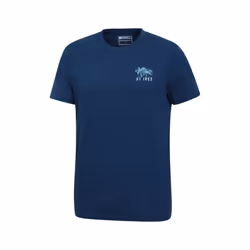 Mountain Warehouse Mens St Ives Printed Organic T-Shirt - XS, Navy