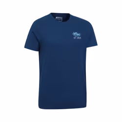 Mountain Warehouse Mens St Ives Printed Organic T-Shirt - XS, Navy