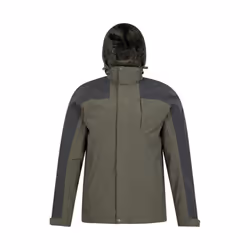 Mountain Warehouse Mens District Extreme 3 in 1 Waterproof Jacket - 3XL, Khaki Green