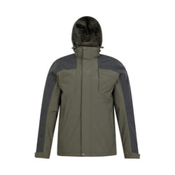 Mountain Warehouse Mens District Extreme 3 in 1 Waterproof Jacket - XXS, Khaki Green