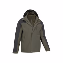 Mountain Warehouse Mens District Extreme 3 in 1 Waterproof Jacket - XXS, Khaki Green