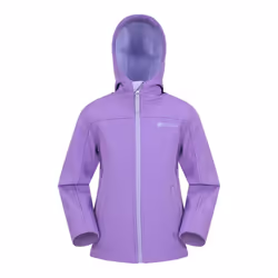 Mountain Warehouse Childrens/Kids Exodus Water Resistant Soft Shell Jacket - 5-6 Years, Light Purple