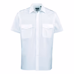 Premier Mens Short-Sleeved Pilot Shirt - 19in, Light Blue