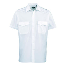 Premier Mens Short-Sleeved Pilot Shirt - 19in, Light Blue