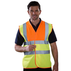 Yoko Mens Band & Brace Hi-Vis Waistcoat - 3XL, Orange/Yellow