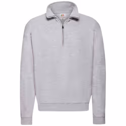 Fruit of the Loom Adults Unisex Classic Zip Neck Sweatshirt - S, Heather Grey