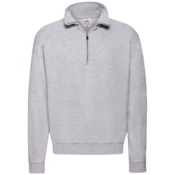 Fruit of the Loom Adults Unisex Classic Zip Neck Sweatshirt - S, Heather Grey