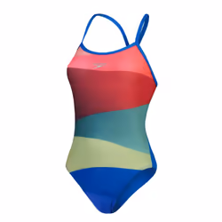 Speedo Womens/Ladies Placement One Piece Swimsuit - 38 in, Red/Green