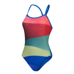 Speedo Womens/Ladies Placement One Piece Swimsuit - 38 in, Red/Green