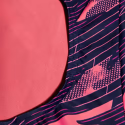Speedo Girls Hyperboom Medalist All-Over Print Swimwear - 5-6 Years, Navy/Pink