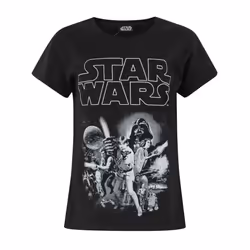 Star Wars Girls Classic Characters T-Shirt - 5-6 Years, Black
