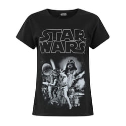 Star Wars Girls Classic Characters T-Shirt - 5-6 Years, Black