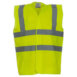 Yoko Mens Band & Brace Hi-Vis Vest - M, Yellow