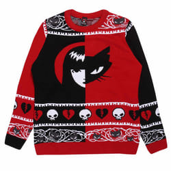 Emily The Strange Unisex Adult Emily Sabbath Knitted Jumper - S, Red/Black/White