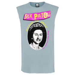 Amplified Mens God Save The Queen Sex Pistols Sleeveless Tank Top - M, Strange Blue