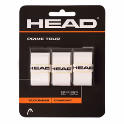 Head Prime Tour Racket Overgrip (Pack of 3) - One Size, White