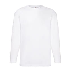 Fruit of the Loom Mens Valueweight Long-Sleeved T-Shirt - 3XL, White