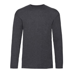 Fruit of the Loom Mens Valueweight Heather Long-Sleeved T-Shirt - XL, Dark Heather Grey