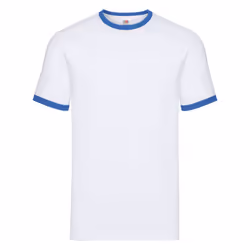 Fruit of the Loom Mens Ringer Contrast T-Shirt - XL, White/Royal Blue