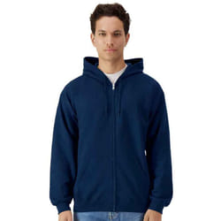 Gildan Mens Softstyle Midweight Full Zip Hoodie - L, Navy