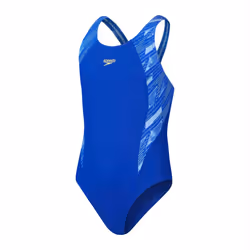Speedo Girls Hyperboom Splice Muscleback One Piece Swimsuit - 5-6 Years, Blue/Blue