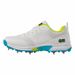 Gunn And Moore Mens Aion Spiked Cricket Shoes - 8 UK, White/Blue/Green