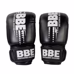 BBE Mens PVC Boxing Gloves - S-M, Black/White