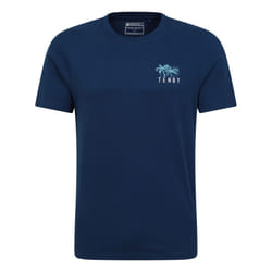 Mountain Warehouse Mens Tenby Back Print Organic T-Shirt - XS, Navy