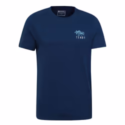 Mountain Warehouse Mens Tenby Back Print Organic T-Shirt - XS, Navy