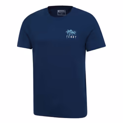 Mountain Warehouse Mens Tenby Back Print Organic T-Shirt - XS, Navy