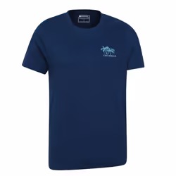 Mountain Warehouse Mens Southwold Back Print Organic T-Shirt - M, Dark Blue