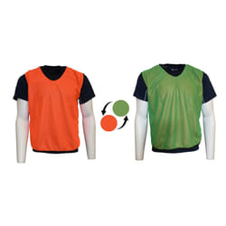 Precision Childrens/Kids Plain Mesh Reversible Training Bib - 10-14 Years, Orange/Green