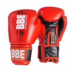 BBE Unisex Adult Boxing Club FX Boxing Gloves - 16oz, Black/Red