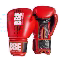 BBE Unisex Adult Boxing Club FX Boxing Gloves - 16oz, Black/Red