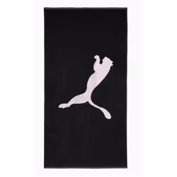 Puma Team Logo Microfibre Towel - 140cm x 70cm, Black/White