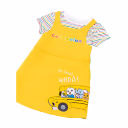 Cocomelon Girls Oh Yeah! Whoa! Pinafore Dress Set - 12-18 Months, Yellow
