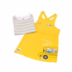 Cocomelon Girls Oh Yeah! Whoa! Pinafore Dress Set - 3-4 Years, Yellow