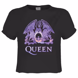 Amplified Womens/Ladies Neon Sign Queen Crop Top - XS, Charcoal