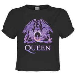 Amplified Womens/Ladies Neon Sign Queen Crop Top - XS, Charcoal