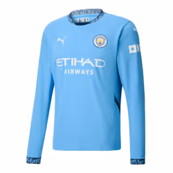 2024-2025 Man City Home Long Sleeve Shirt (Gvardiol 24) - L