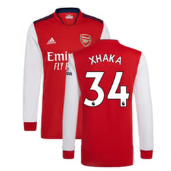 Arsenal 2021-2022 Long Sleeve Home Shirt (XHAKA 34) - M