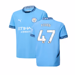 2024-2025 Man City Home Shirt (Kids) (Foden 47) - MB