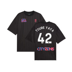 2023-2024 Man City FtblNrgy Jersey (Black) (TOURE YAYA 42) - M